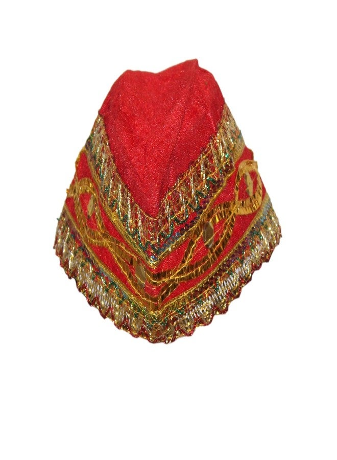 كاكو فانسي دريسيس فساتين كاكو الفاخرة قبعة قوالي للأطفال | قبعة أناركالي، موضوع موغال كوالي توبي | إكسسوارات أزياء الرقص الشعبي الهندي | - عبوة من 1 (متعددة الألوان) متعددة الألوان - Image 4